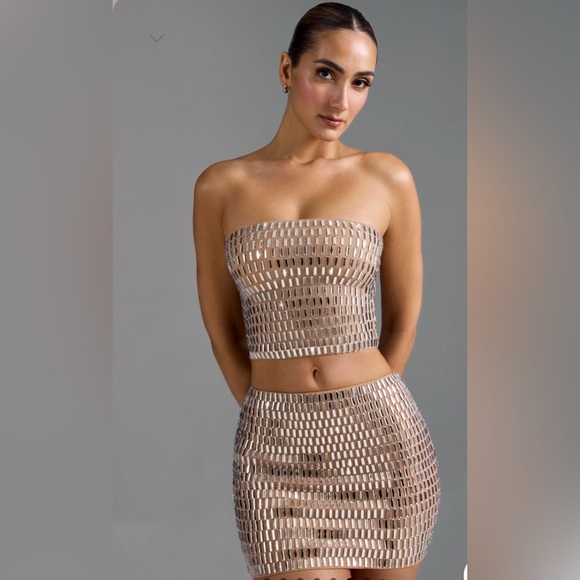 Embellished bandeau and skirt set - Picture 9 of 11